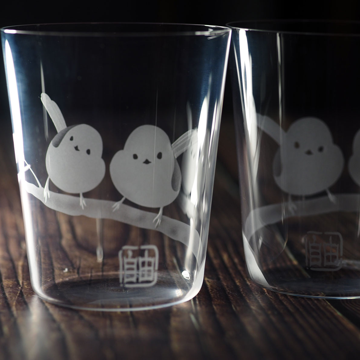 うすはりグラス・ペア「シマエナガ」