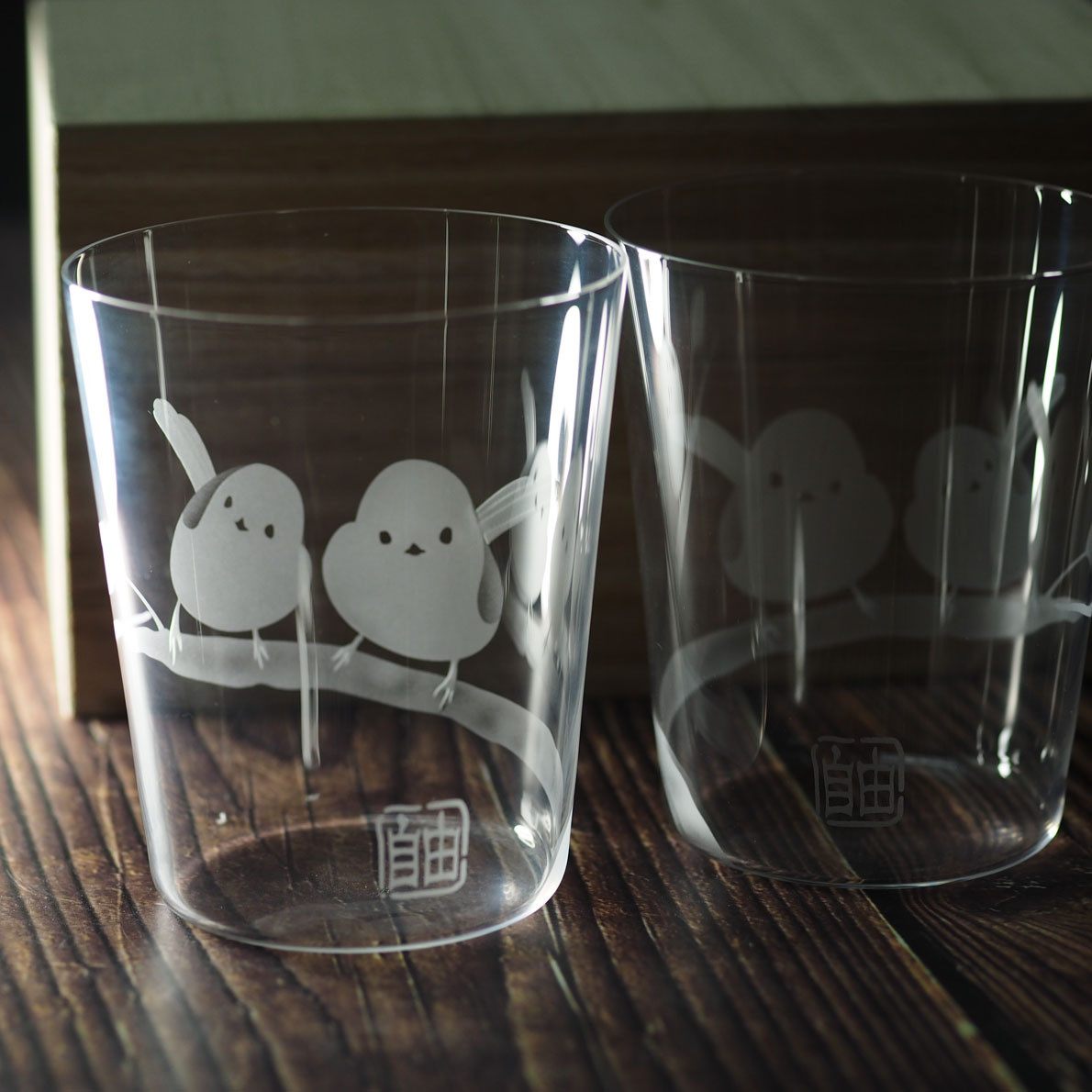 うすはりグラス・ペア「シマエナガ」