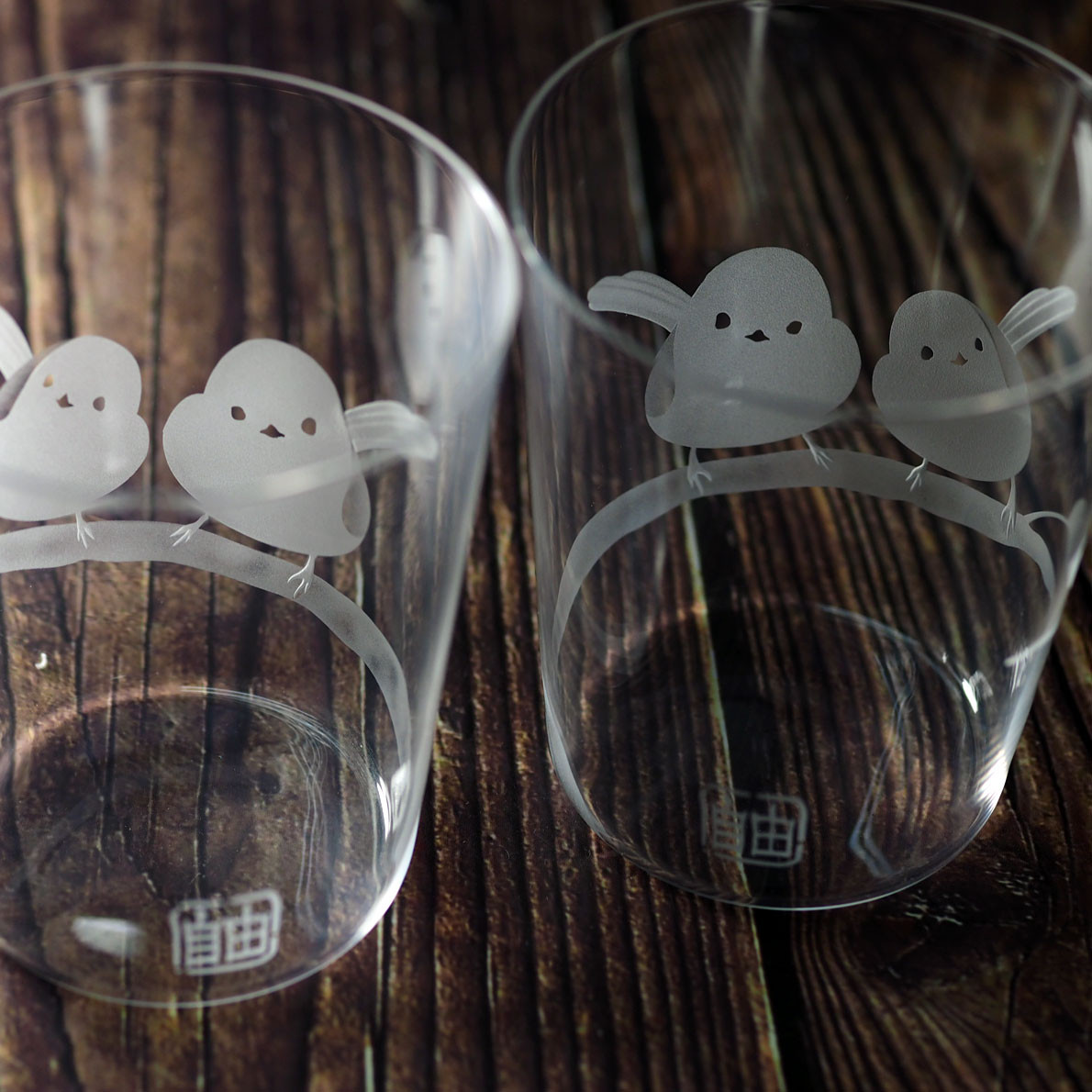 うすはりグラス・ペア「シマエナガ」