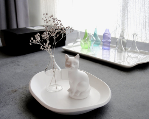 カヤ様。No．543 猫 ハート レース ペーパーウェイト アロマストーン