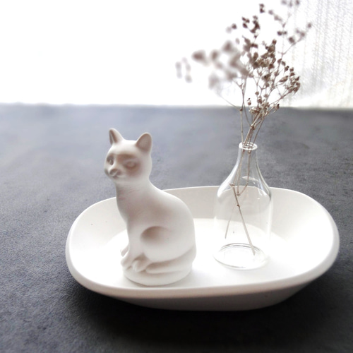 カヤ様。No．543 猫 ハート レース ペーパーウェイト アロマストーン