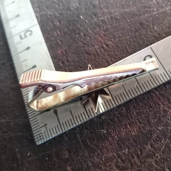 真鍮ブラス製　スパークスタータイピン・タイバー　ネクタイやマネークリップ、ポケットの飾りに 6枚目の画像