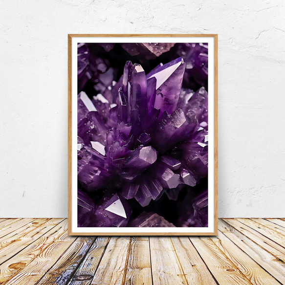 アメジスト 鮮やかな紫色を帯びる神秘的な水晶、クリスタル結晶 e848 1枚目の画像