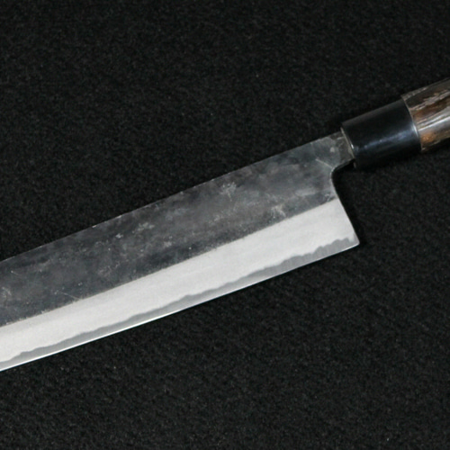 白紙２号 黒打 切付包丁 240㎜ G1516 焼栗柄 日本製 月光作 月光作 白紙2号 黒打 切付包丁 240㎜ G1516 焼栗柄 包丁・ナイフ