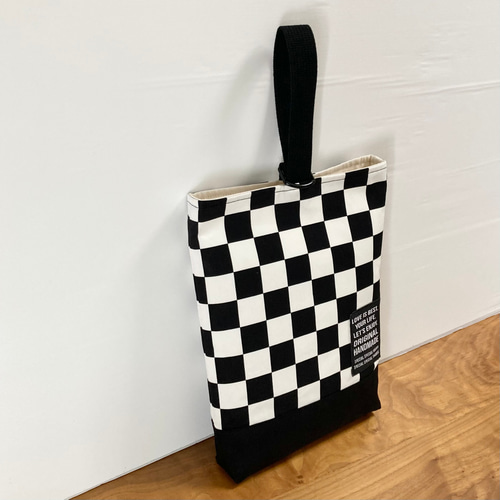 チェッカーフラッグの入園入学3点セット レッスンバッグ+シューズ