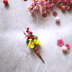 ひなまつりミニタペストリー❁春まつり❁No.78　タペストリー　ひな祭り　お雛さん　ひな飾り　桃の節句　花束 4枚目の画像