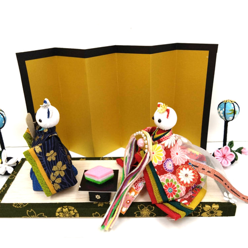 つまみ細工雛人形ひな祭り猫初節句