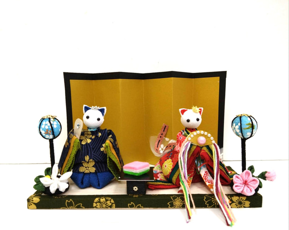 ウールレター ひなまつり(ねこバージョン) お昼寝アート ひな祭り 飾り 