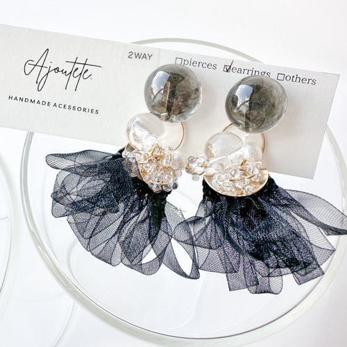 レジン イヤリング クリア リボン レジン イヤリング クリア リボン レジン イヤリング クリア リボン