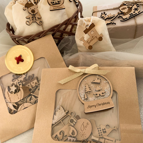 アドベントカレンダー ナチュラル チャーム付き その他インテリア雑貨