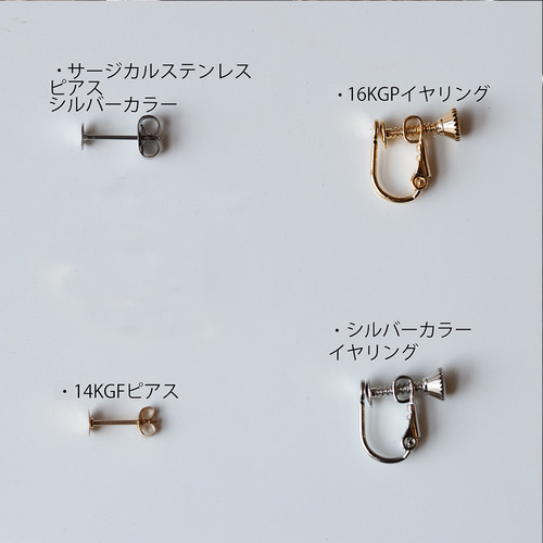 グレープアゲート ピアス イヤリング 原石 鉱物 天然石 金属