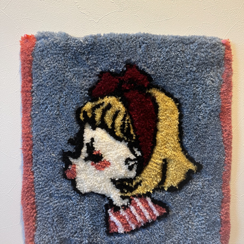 タフティング ラグ 女の子 レトロ インテリア カーペット・絨毯