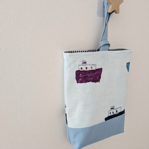 送料無料】男の子におすすめ 船×裏地キルティング 大きめレッスン