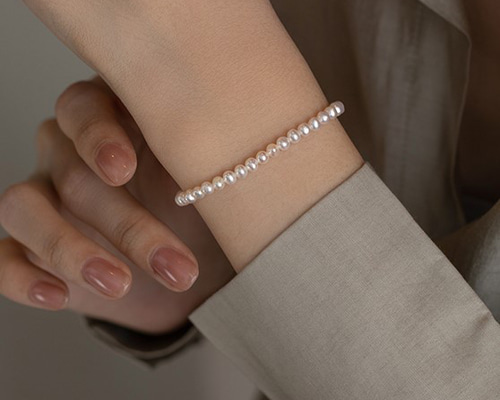 淡水パールのブレスレット バングル シルバー 真珠 淡水真珠 6月の