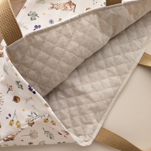 Milky rabbit ×きなりキルティング レッスンバッグ 入園入学 オーダー