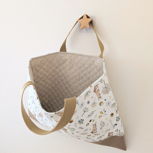 Milky rabbit ×きなりキルティング レッスンバッグ 入園入学 オーダー