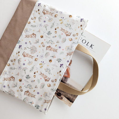 Milky rabbit ×きなりキルティング レッスンバッグ 入園入学 オーダー