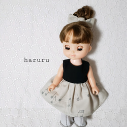 ソランちゃんの服 ラメ入り音符柄 レミンちゃんの服 26㎝人形の服
