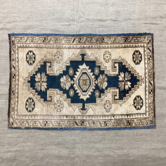 手織りトルコ絨毯 82x56cm ヴィンテージラグ 8枚目の画像
