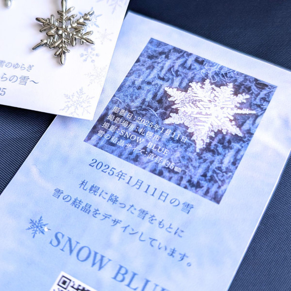 NEW…ひとひらの雪2025…イヤリング・ピアス　涼を添える夏の雪　雪の結晶　シルバーカラー　イヤーコレクション 7枚目の画像
