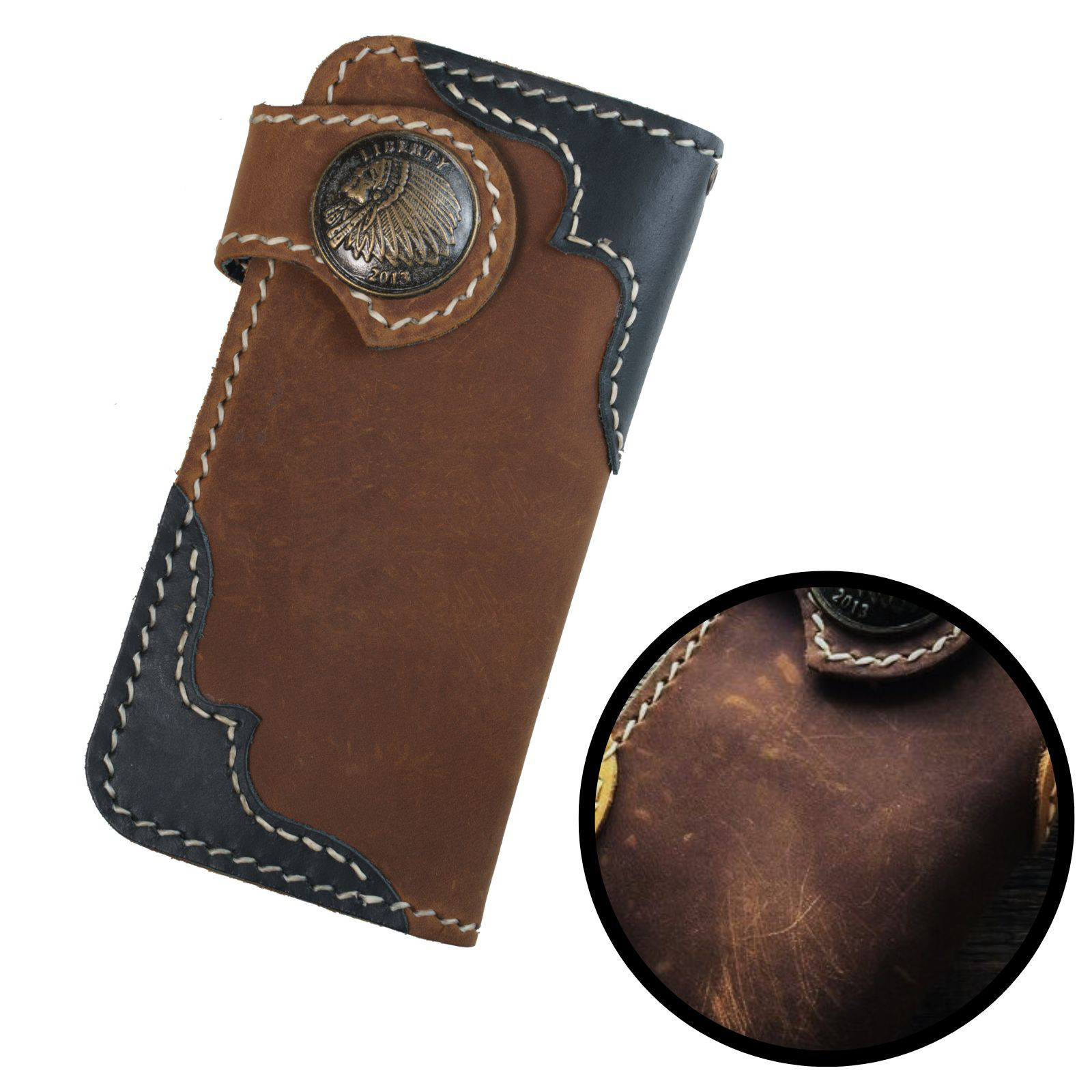 財布 メンズ バイカーズウォレット 長財布 本革 ライダースウォレット レザーウォレット 二つ折り 財布 メンズ 革財布