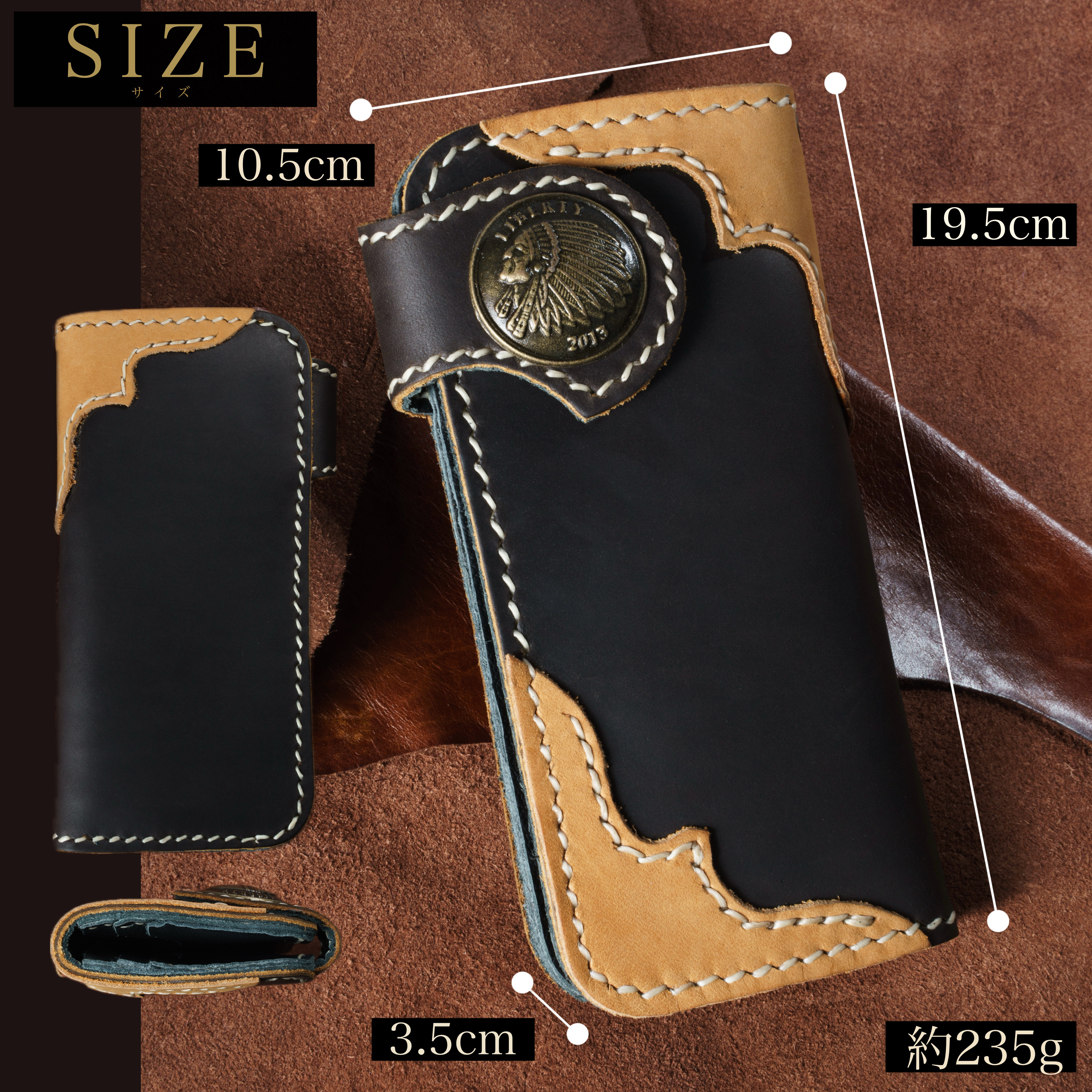 財布 メンズ バイカーズウォレット 長財布 本革 ライダースウォレット レザーウォレット 二つ折り 財布 メンズ 革財布