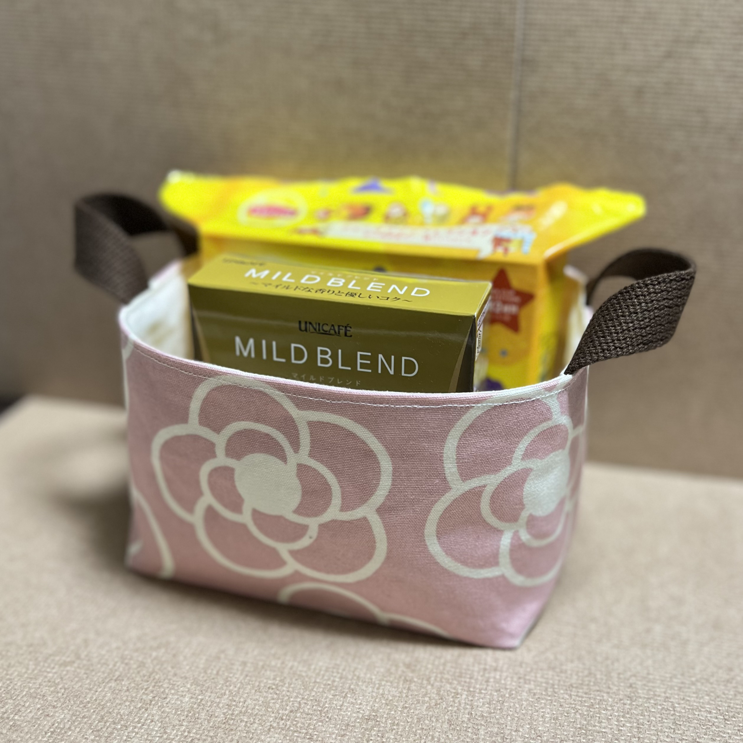 クッキー☆様用ですハンドメイド昭和レトロ柄布バスケット小物入れ2個 