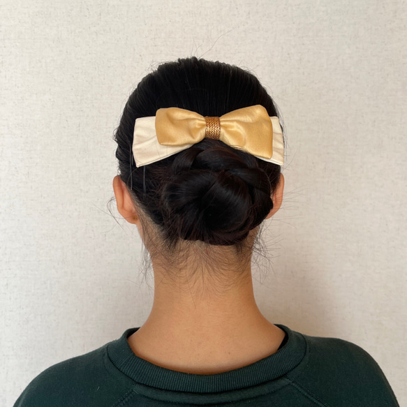 【送料無料】京都 正絹 絹シルク100％ 髪飾りリボン 袴 着物 成人式 卒業式 振袖［HB1245] 10枚目の画像