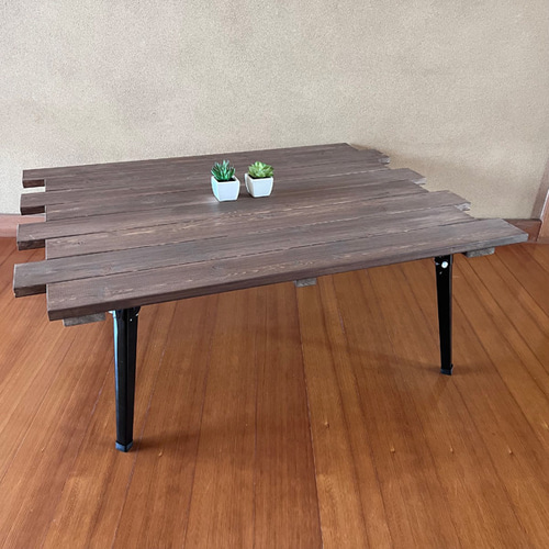 アンティーク木製折り畳み座卓フォールディングテーブル