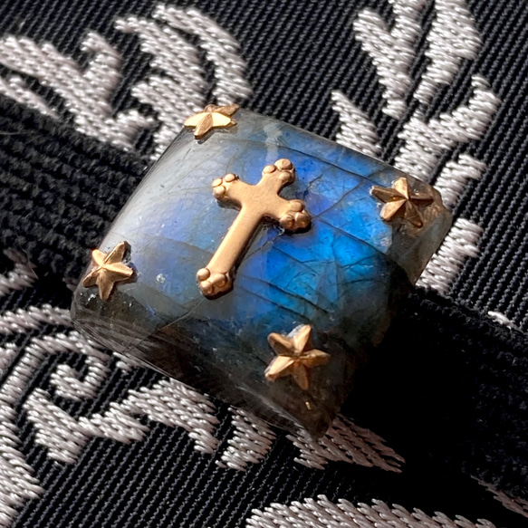 ✤ 十字架と星の帯留め ラブラドライト ✤ 9枚目の画像