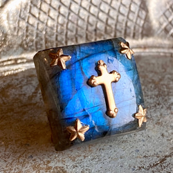 ✤ 十字架と星の帯留め ラブラドライト ✤ 3枚目の画像