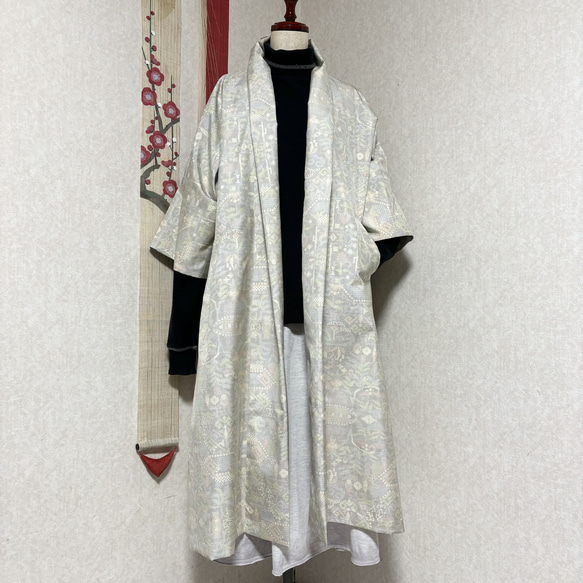白大島紬で作ったコート 冬紅葉 コート Lotus*Musashi 通販｜Creema 
