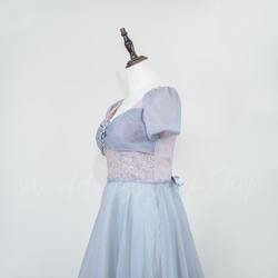 魅惑的な 浅い灰色 ピンク 2色 カラードレス キラキラスパンコール ビジュー 高級イブニングドレスG033 9枚目の画像