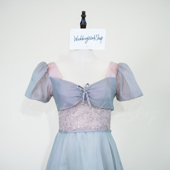 魅惑的な 浅い灰色 ピンク 2色 カラードレス キラキラスパンコール ビジュー 高級イブニングドレスG033 7枚目の画像
