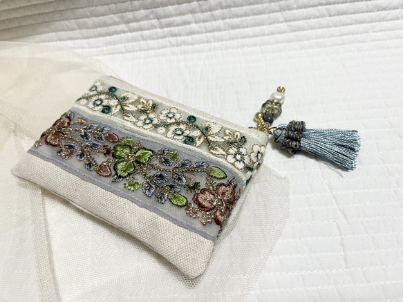 インド刺繍リボンのミニポーチ ポーチ ミシェルプティ 通販