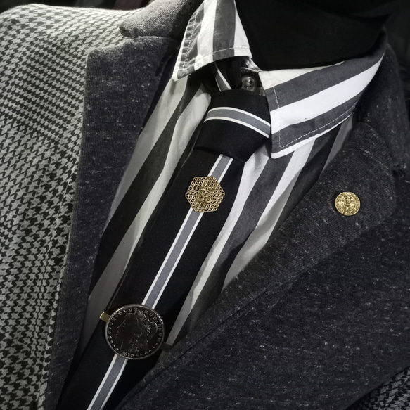 モルガンダラー風タイピン・タイバー　ネクタイやマネークリップ、ポケットの飾りに 5枚目の画像