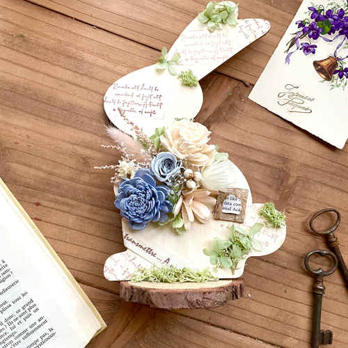 フラワーラビット(プリザーブドフラワー) ♡うさぎ♡ イースター