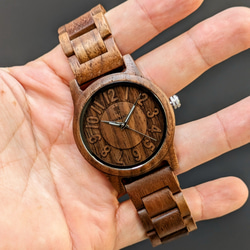 【木製腕時計】EINBAND Himmel Walnut クルミ 木の時計 腕時計 天然木【40mm】 5枚目の画像