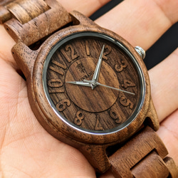 【木製腕時計】EINBAND Himmel Walnut クルミ 木の時計 腕時計 天然木【40mm】 4枚目の画像