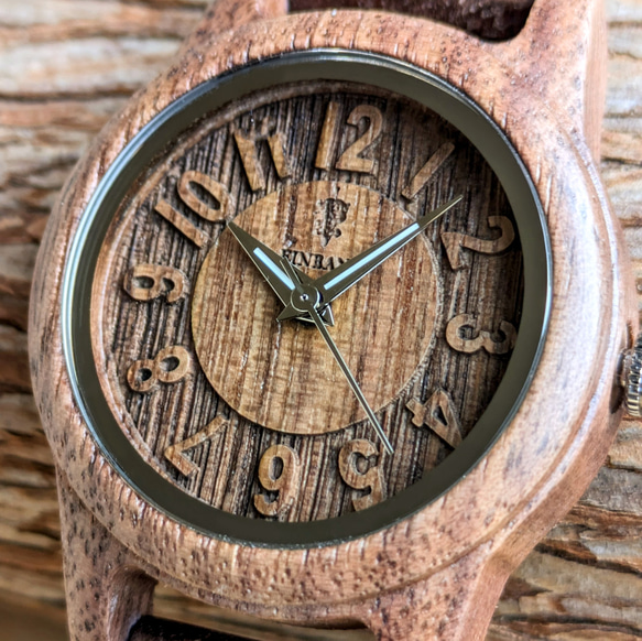 【木製腕時計】EINBAND Himmel Walnut クルミ 木の時計 腕時計 天然木【32mm】 2枚目の画像