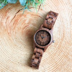 【木製腕時計】EINBAND Himmel Walnut クルミ 木の時計 腕時計 天然木【32mm】 3枚目の画像