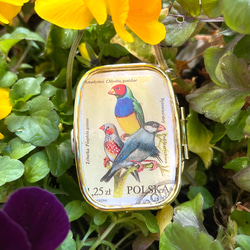 〔ピルケース〕おしゃれでかわいい！持ち運びしやすい外国切手のケース（ポーランド文鳥たち）ラッピング無料！プレゼントにも 9枚目の画像