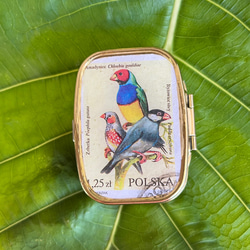 〔ピルケース〕おしゃれでかわいい！持ち運びしやすい外国切手のケース（ポーランド文鳥たち）ラッピング無料！プレゼントにも 3枚目の画像