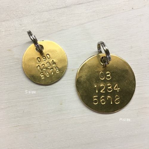 真鍮製IDタグ 丸型 リード・首輪 bee＋bee 通販 17179625｜Creema
