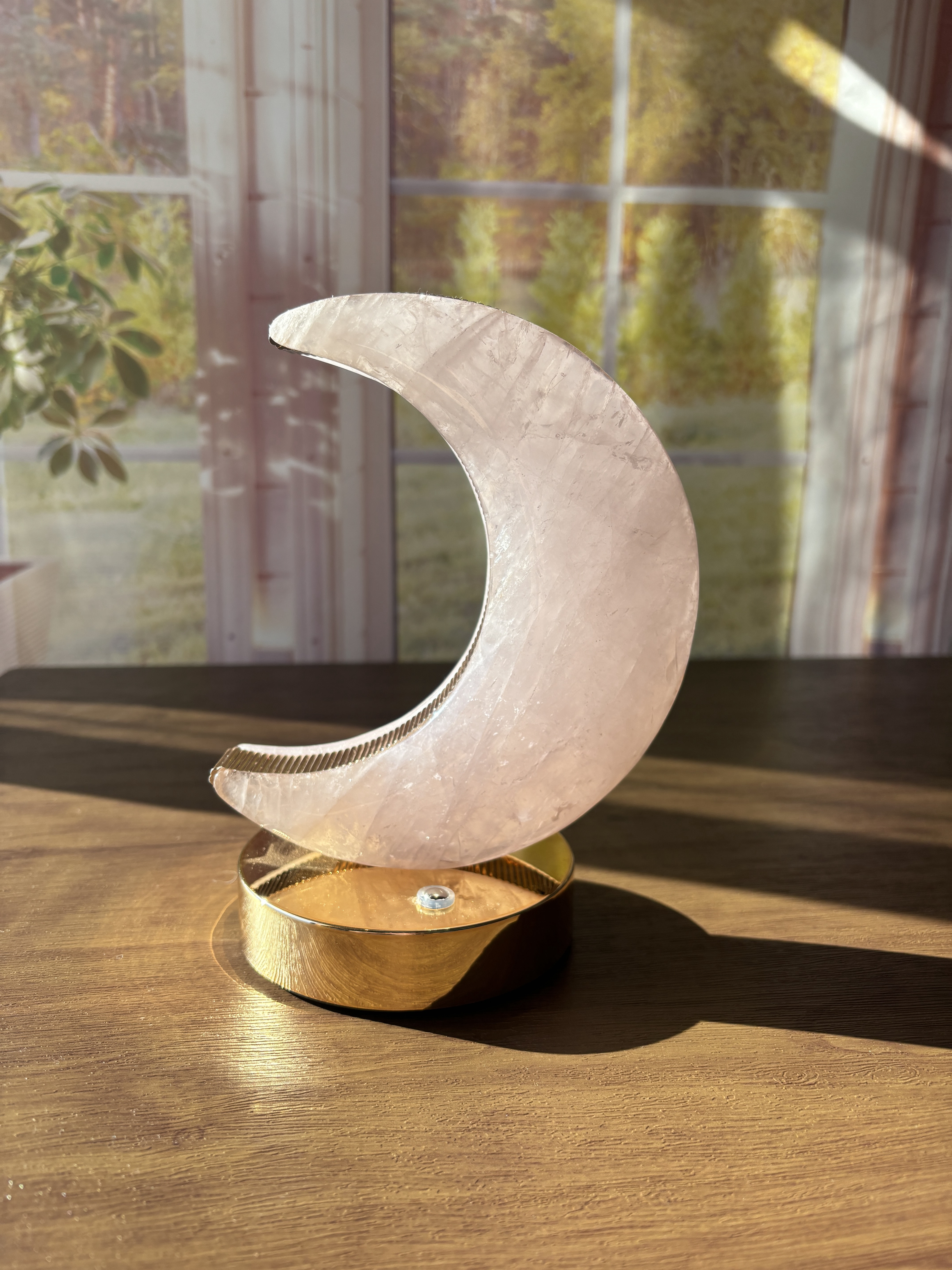 ローズクォーツムーン☆ライト☆高さ18cm☆昼も夜もかわいい♡