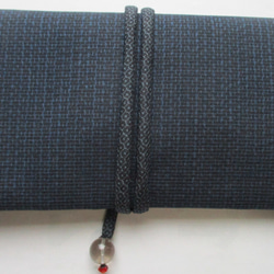 ７５７２　藍大島紬の着物で作った和風財布・ポーチ＃送料無料 2枚目の画像