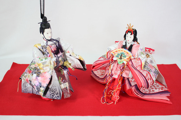 ☆一品物☆ ひなまつり 三五立ち雛飾り 桜刺繍 ひな人形・雛飾り