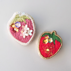 ✳︎ 苺 ✳︎ ビーズ 刺繍 ブローチ 8枚目の画像