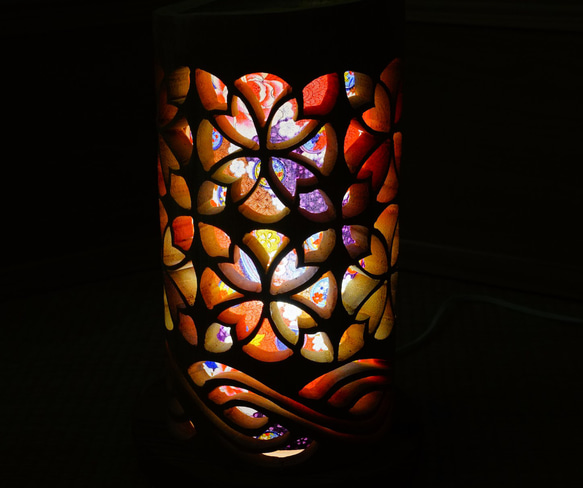 ★竹灯り・竹あかり・竹灯籠　～～ 癒しの灯り　華衣ライン★桜格子★～～ 竹灯り・竹あかり・竹灯籠 ～～ 癒しの灯り 華衣ライン☆花編