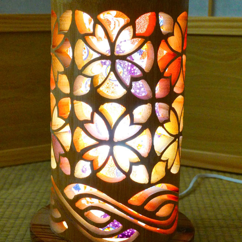 ★竹灯り・竹あかり・竹灯籠　～～ 癒しの灯り　華衣ライン★桜格子★～～ 竹灯り・竹あかり・竹灯籠 ～～ 癒しの灯り 華衣ライン☆花編